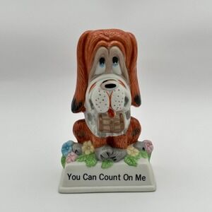 Vintage Russ Berrie Ceramic St. Bernard Puppy Dog Figurine You Can Count On Me